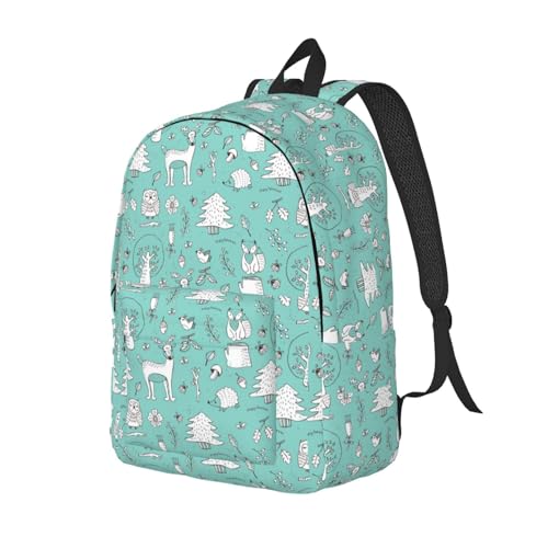 Llama Alpaca green print Duffel Bag, Lightweight Duffel Bag, Casual Backpack, 17.7 x 6.3 x 12.2 inches2