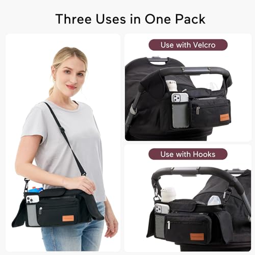 Momcozy SG-1 Universal Stroller Organizer With Insulated Cup Holder Detachable Phone Bag & Shoulder Strap, Fits For Stroller Like Uppababy, Baby Jogger thumb #4