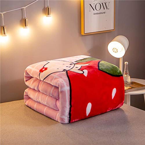 Couverture Raschel bureau 150x200cm rose plaid chaud - 3