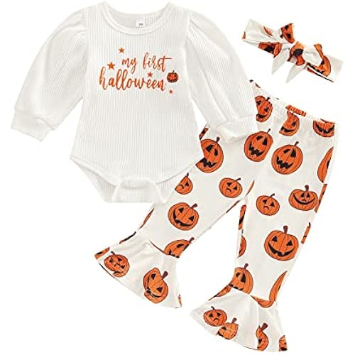 Twopumpkin Baby Girl Halloween Thanksgiving Outfit 3 Piece