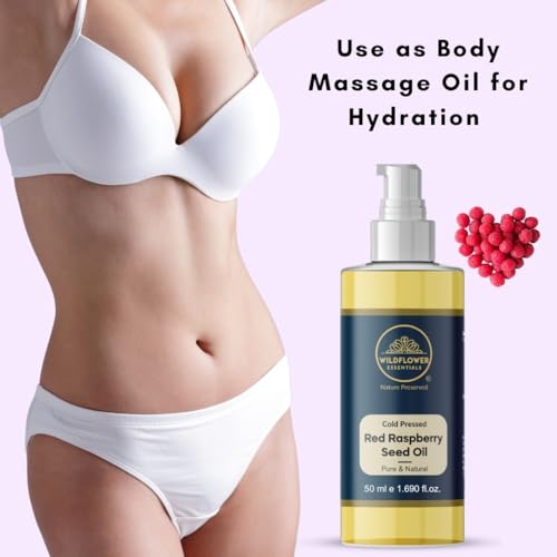 Image of Red Raspberry Oil Cold Pressed 100% Pure & Natural (50 ml) For Face, Hair, Skin, Body