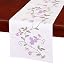 Simhomsen Rustic Embroidered Floral Table Runner - Blue Double Thickness 14x53 Inch For Spring/Summer