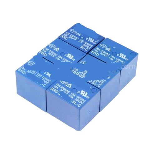 Relé SRD-05VDC-SL-C 5V de 5 pines para proyectos de electrónica, pack de 6 unidades