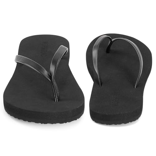 Image of Womens Slim Leather Comfortable Flip Flops Summer Beach Thong Sandals Arch Support Non Slip