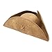Nautical Cove Pirate Tricorn Hat Deluxe Costume for Men and Women Brown