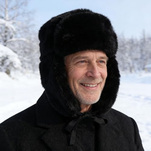 Bonnet d'hiver coupe-vent isolant thermique noir pour activités extérieures