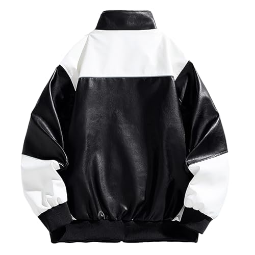 Veste en cuir synthétique de qualité supérieure avec col montant