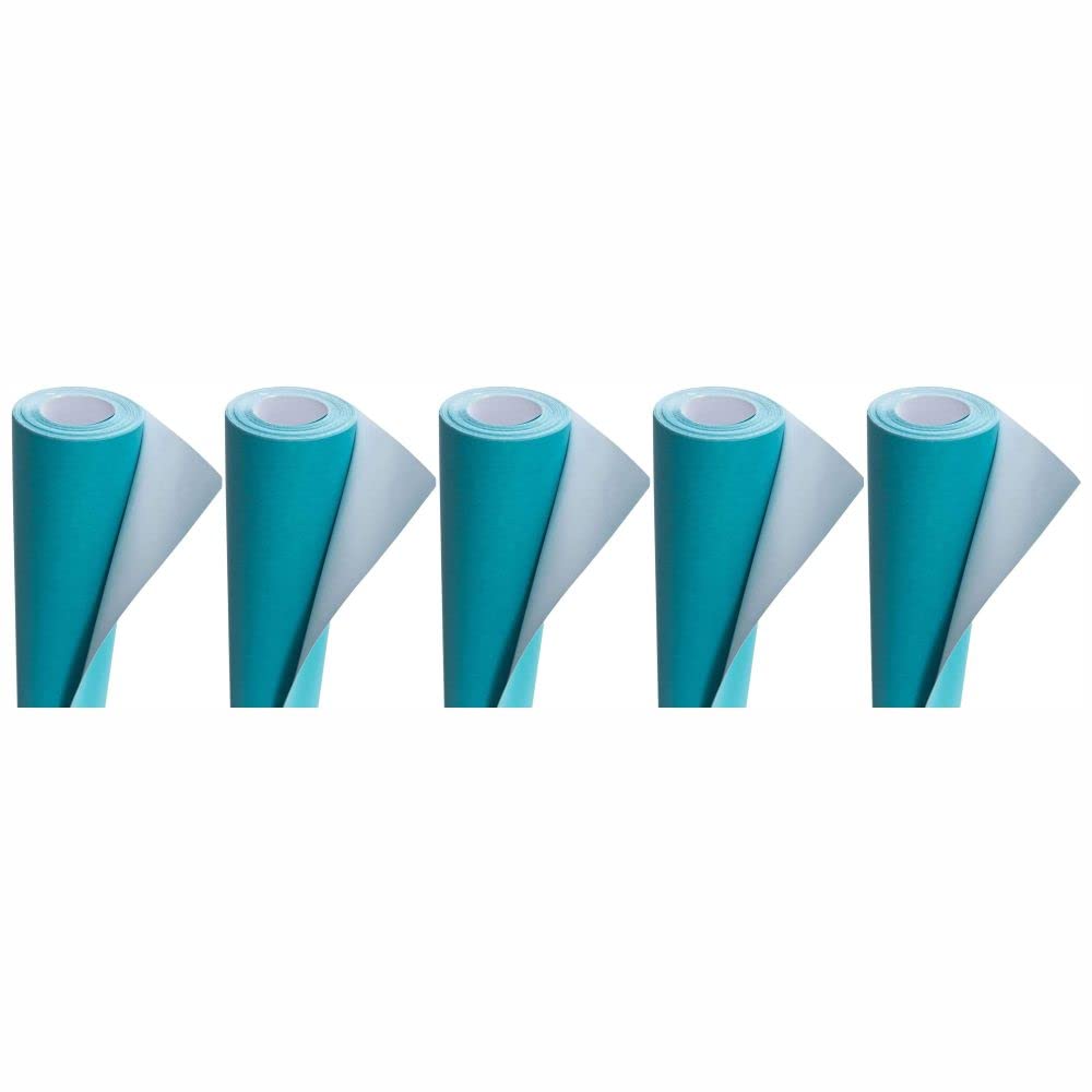 3 Ace Crafts (Pack of 5) Poster Paper Roll (Turquoise) Approx 76cm x 10m for Gift Wrapping, Craft, Packing, Parcel, Party Decoration, Table Runner, School Notice Boards, Display and Card Making