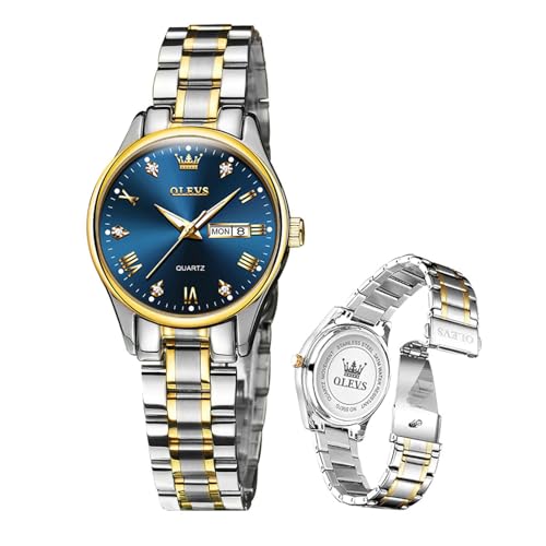 Quattro colori disponibili, decorazione con strass – regalo ideale: Quadrante rotondo classico con decorazione con strass, disponibile in oro, argento, nero e blu. Confezionata in una elegante confezione regalo, è ideale per compleanni, Festa della Mamma, Natale e adatta per il quotidiano, l’ufficio e diversi stili di abbigliamento.