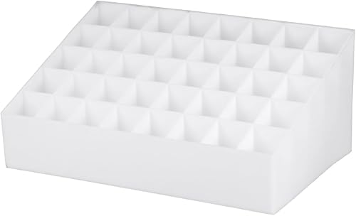 FRCOLOR Caja de 40 ranuras para maquillaje, estuche para lápiz labial, estuche de almacenamiento de joyas, organizador de belleza, soporte para