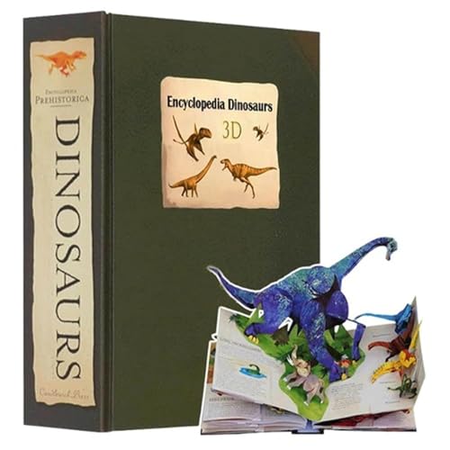 Enciclopedia 3D de Dinosaurios Prehistóricos: Libro Pop-Up – Enciclopedia Interactiva de Dinosaurios para Niños, Divertidos Libros Pop-Up Educativos de Dinosaurios, Guía Completa Ilustrada (1PCS)