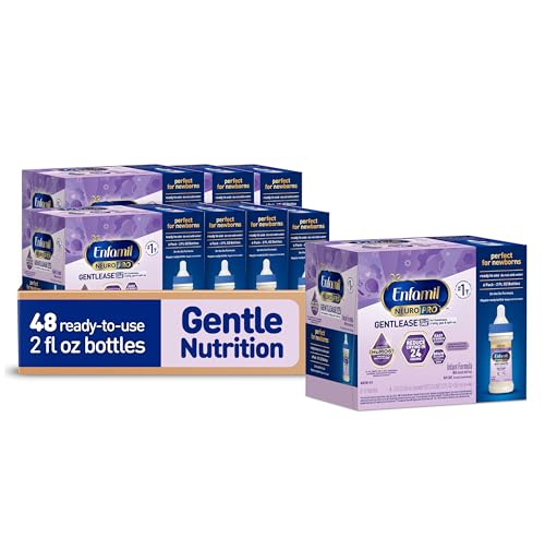 Enfamil NeuroPro Gentlease Baby Formula, Infant Formula Nutrition, Brain and Immune Support with DHA, Proven to Reduce Fussiness, Crying, Gas and Spit-up in 24 Hours, Liquid Bottle, 2 Oz, 48 Total