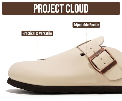 Image of 100% Genuine Leather Slip-on Footbed Clogs for Women - Fall Shoes for Women