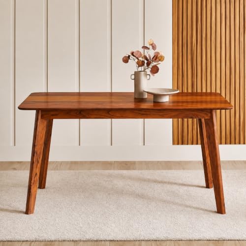 Image of UK FURNITURE Alexaa Solid Sheesham Wood 4 Seater Dining Set | Wooden Dining Table Set with Cushioned Chairs for Dining Room Home & Office, Hotels Restaurant - Honey B4s