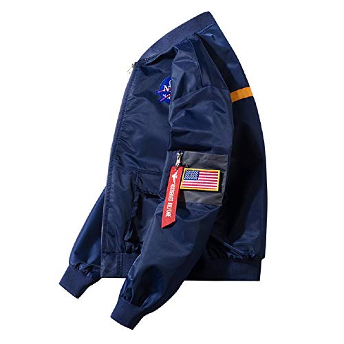 Image of CORIRESHA Mens Apollo NASA Patches Slim Fit Bomber Jackets Windbreaker
