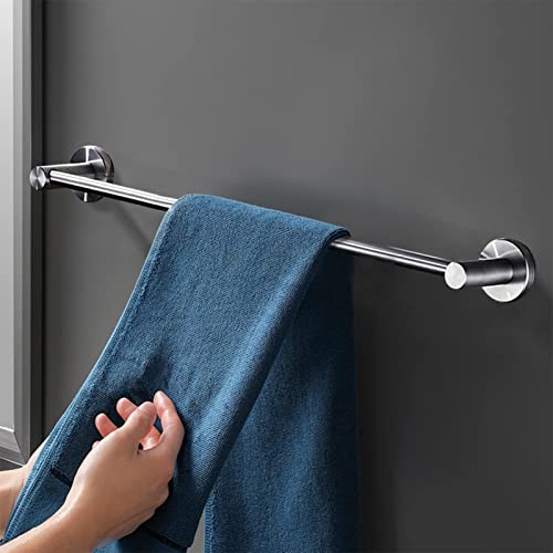 Roestvrij staal enkele staaf handdoekstang rail 90cm 100cm 110cm 120cm - dik groot formaat, schroeven montage houder rek voor keuken en badkamer, geborsteld (maat: 60 cm) praktisch - Image 5