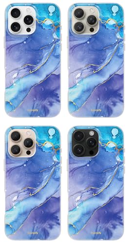 Coque iPhone 16 Pro Max MagSafe marbré bleu chic et antichoc