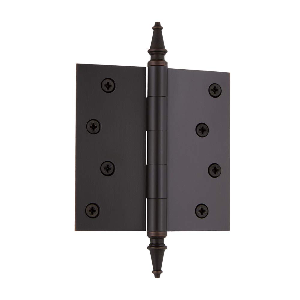 Nostalgic Warehouse 4" Steeple Tip Residential Hinge with Square Corners in Timeless Bronze
