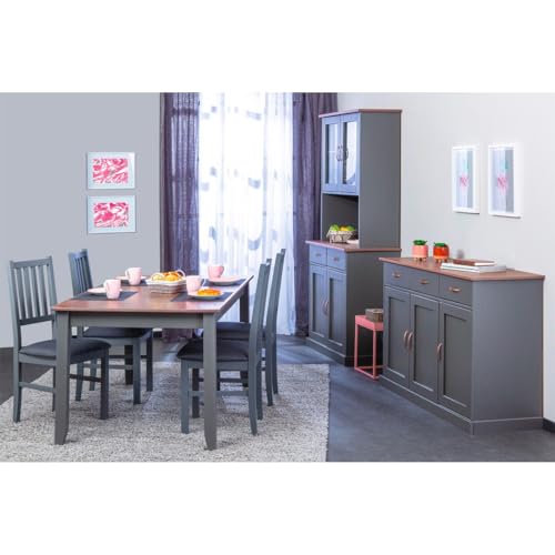 AltoBuy Melina - Ensemble Table 160cm + Vaisselier + Buffet