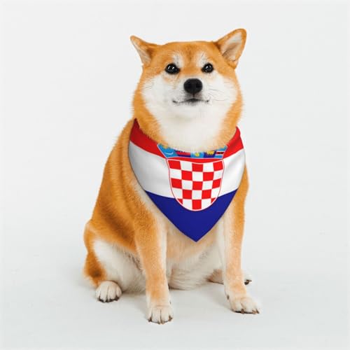 Haustier-Schal mit Flagge von Kroatien, stilvoll, Dreieck, Bandana, Haustierzubehör, waschbares