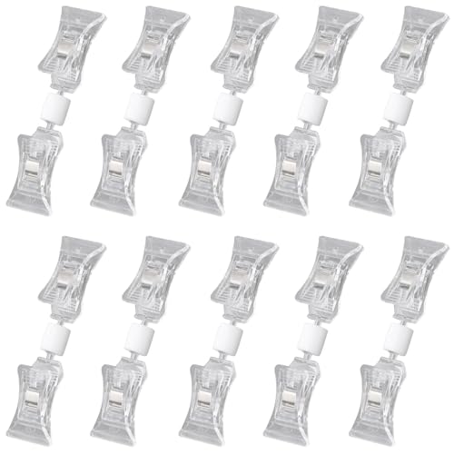 LIANHATA ����POP�N���b�v�z���_�[ 10�Z�b�g �S��9cm ���[�N���b�v 360�x�\�� ��]�\ ���i�\���X�^���h (�~�j�T�C�Y)