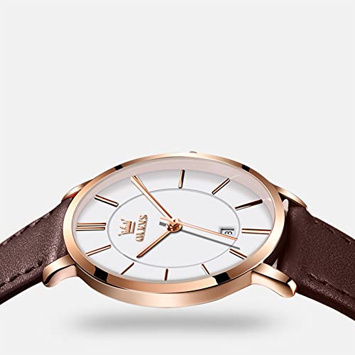 Image of OLEVS Womens Watch Minimalist Simple Slim Thin Original Analog Quartz Dress Wrist Watches Stainless Steel Mesh or Leather Strap Waterproof Watches for Ladies