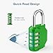 Puroma 2 Pack Combination Lock for Locker 4 Digit Outdoor Waterproof Padlock for School, Gym, Sports, Fence, Toolbox, Gate, Case, Outdoor, Hasp Storage, Cabinets (Green)