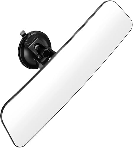 Espejo retrovisor para automóvil de 12 pulgadas con ventosa, espejo retrovisor interior convexo de gran angular HD, antirreflejo, reduce los puntos