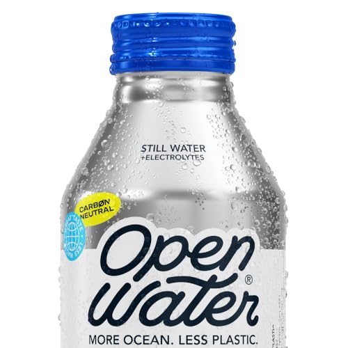 Open Water Still 16oz bottles (2 cases, 24 bottles) - Sustainable Aluminum Bottled Still Water With Electrolytes - 7.0 pH Balanced BPA-Free Ultra-Purified Water
