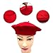 Yxtwaeh Classic French Beret Hat 10.6 Inch Width Winter Wool Beret Hats for Women Fashion Dress Costume, Red