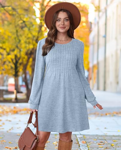 OFEEFAN Long Sleeve Dress for Women 2025 Fashion Winter Dresses Fall Outfits Cowboy Chic Sweater...