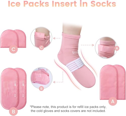 Image of SuzziPad Replacement Ice Gel Packs for Cold Therapy(10-Piece Set), Pink, S | Reusable Cooling Gel Packs Prolong Therapy Session, Removable & Easy to Swap