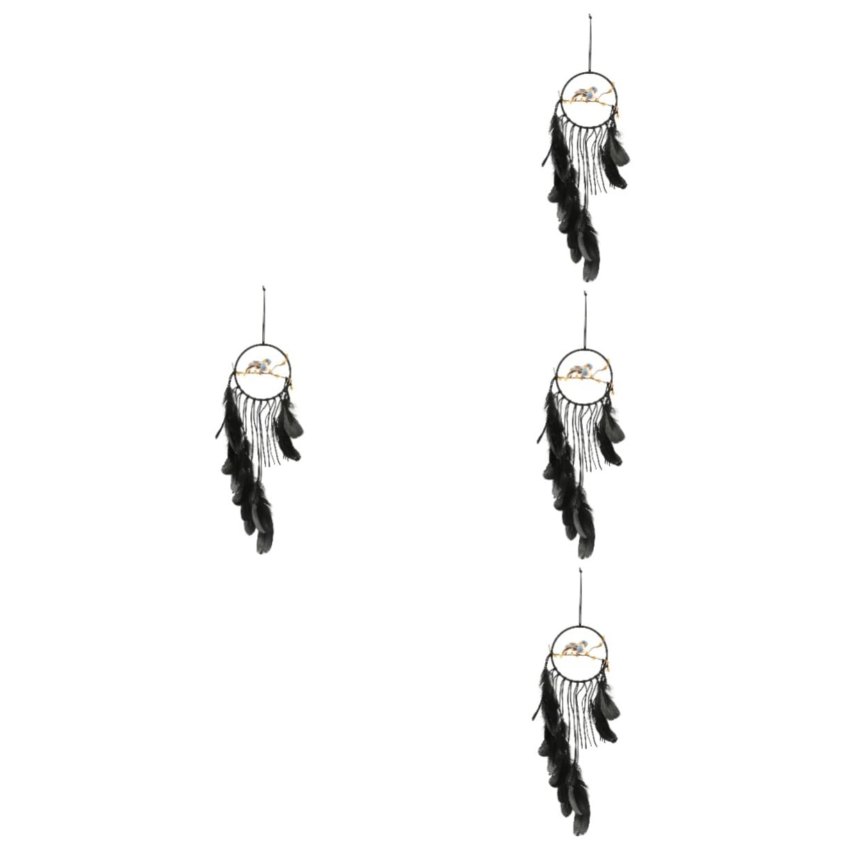STOBAZA 4piezas Atrapa Sueños De Macramé Decorativo Diseño Woven Colgante para Pared y Puerta Adorno Artesanal para Dormitorio y Sala De Estar