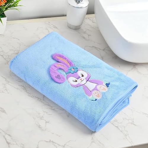 Image of Microfiber Kids Bath Towels Quick Dry Super Absorbent Super Soft Bath Towel for Babies Toddler-Baby Towel for Boys and Girls (Blue, Pack of 1) (Blue)