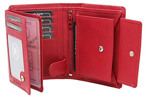 Preisvergleich Produktbild Frédéric&Johns® Geldbeutel Männer RFID Geldbörse Herren Portemonnaie Portmonaise Geldtasche groß Brieftasche Hochformat Herrengeldbeutel (Rot)