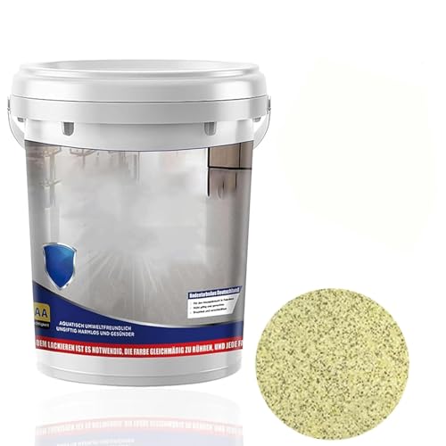 Epoxy Floor Paint, Self Leveling Epoxy Colored Sand Floor Paint, Epoxy Sand FloorPaint for Concrete, Resistant And Non-Slip, for High Gloss Marble Effect Garage Coating (Yellow)