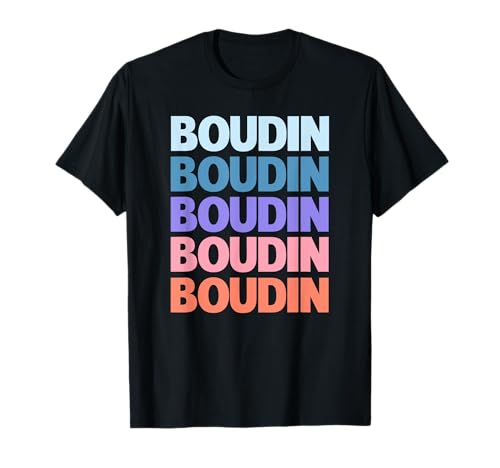 Funny Modern Repeated Text Design Boudin Sausage Louisiana Camiseta