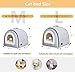 OMIVIER Cat Bed for Indoor Cats，Foldable cat cave，Anti-Slip & Water-Resistant Bottom，cat Houses for Indoor Cats or Small Dogs, Kitten Tent, Rabbit Bed，2 in 1 pet Bed (Grey)