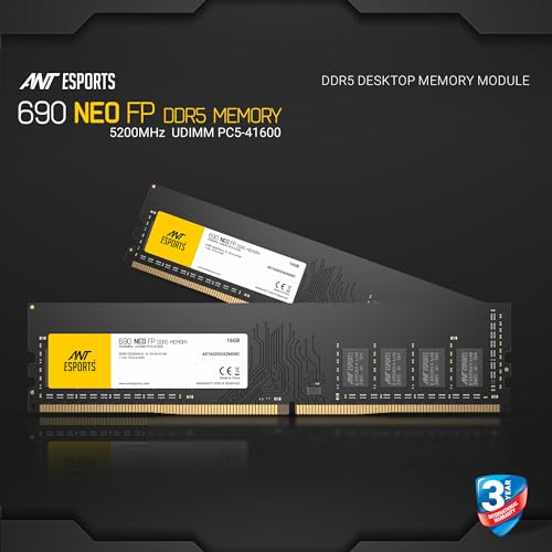 Image of Ant Esports 690 NEO FP 16GB (1 * 16GB) DDR5 5200 MHz CL 42-42-42-84 288-PIN U-DIMM Desktop Memory - AE16GD5U52M08C