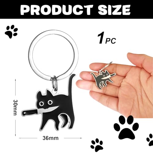 Ruzister Schwarzer Katzenkram-Schlüsselanhänger für Katzenpaar, cooles Katzendekor, lustiger Halloween Korb, Weihnachtsgeschenke für Katzenliebhaber, Teenager-Jungen