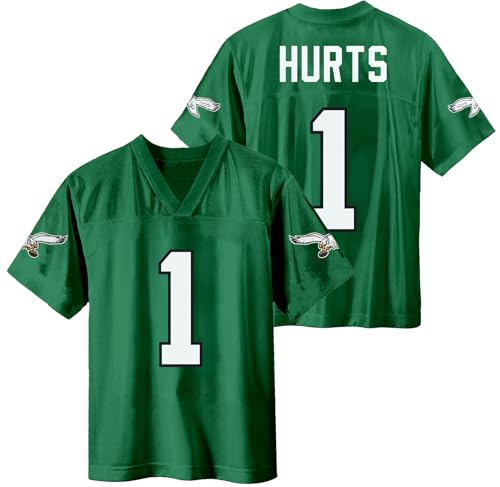 Jalen Hurts Philadelphia Eagles Kelly Green #1 NFL Kids Youth 4-20 Name and Number Throwback Player Jersey (8)