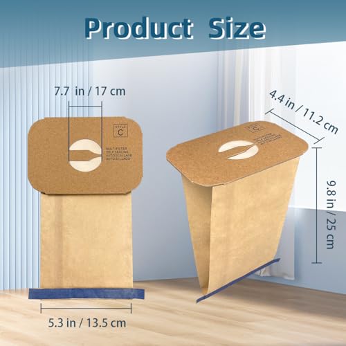 Image of 15 Pack Style C Vacuum Cleaner Bags Replacement Compatible with Electrolux Canister Tank Style C Vacuums