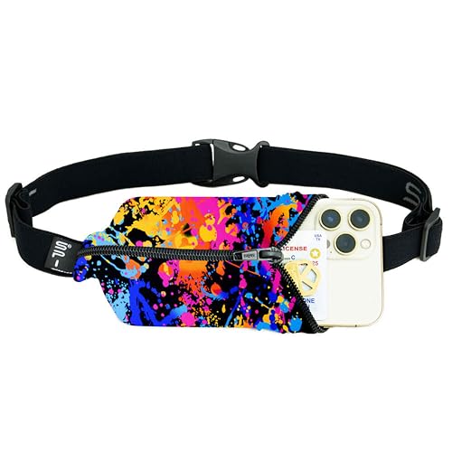 Image of SPIbelt Running Belt Original for Women Men, Phone Holder for Running, Running Fanny Pack, Holder for Phone, Running Waist Pack, Adjustable Waist, [Fits All Phones]. Rave with Black Zipper