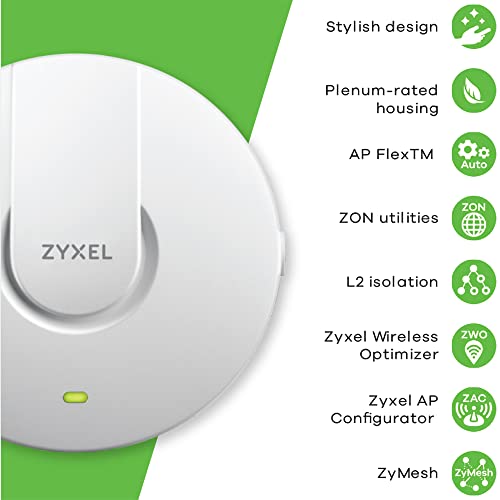 Zyxel Wifi Access Point Dual Band 802.11Ac Poe [2X2] Ceiling + Wall Mountable [Nwa5123-Ac] #TOP5