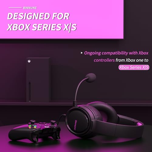 Image of BINNUNE Gaming Headset with Mic for PS4 PS5 Xbox Series X|S Xbox 1 PC NS, Wired Gaming Headphones with Microphone for PS 4|5 Xbox1