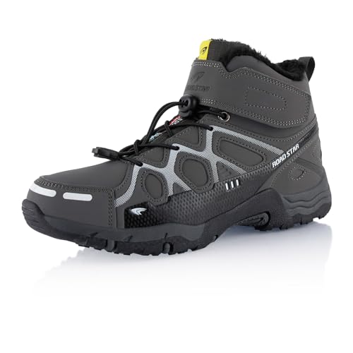 Fusskleidung® Damen Herren Wanderschuhe warm gefütterte Grau...