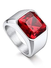 01 Polished Steel-Ruby Stone