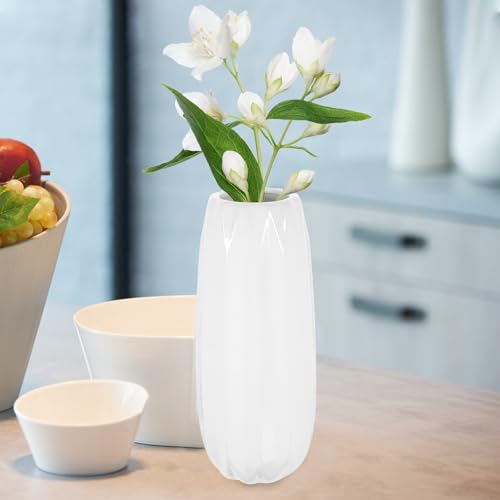 Jarrón de cerámica blanco moderno para revivir tu mesa de comedor 5