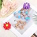 Cross Baptism Silicone Rosary, Blue Flower Beads Baby Rosary Teether with Wooden Cross for Baby Shower Christian Communion Party Kids First Gifts