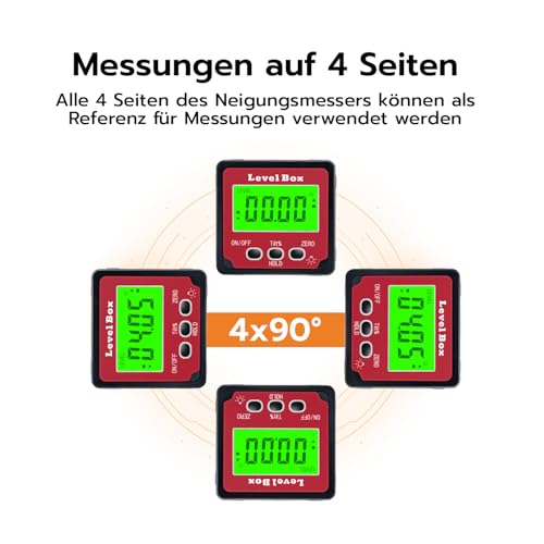 Mcbazel Digitaler LCD Winkelmesser Neigungsmesser, Winkelsucher Inklinometer, Winkelmessgerät